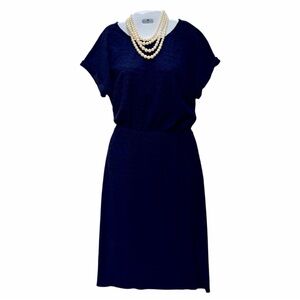 Anthropologie Louella Textured Dolman-Sleeved Midi Dress – Navy - Size Small